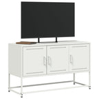 Meuble TV Blanc avec Rangement en Acier - 100,5 cm-Mon Meuble TV-Anthracite-1-4