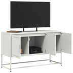 Meuble TV Blanc avec Rangement en Acier - 100,5 cm-Mon Meuble TV-Anthracite-1-5