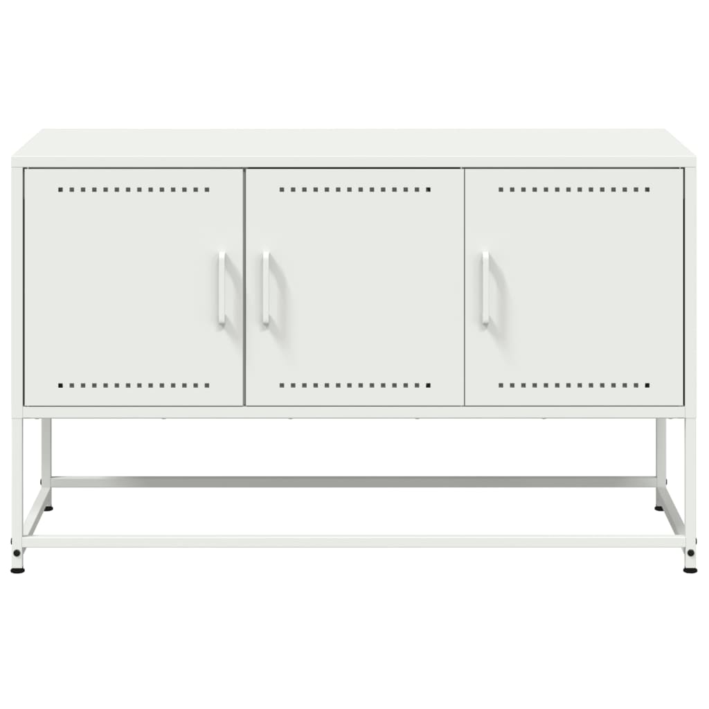 Meuble TV Blanc avec Rangement en Acier - 100,5 cm-Mon Meuble TV-Anthracite-1-6
