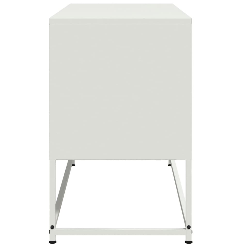 Meuble TV Blanc avec Rangement en Acier - 100,5 cm-Mon Meuble TV-Anthracite-1-7