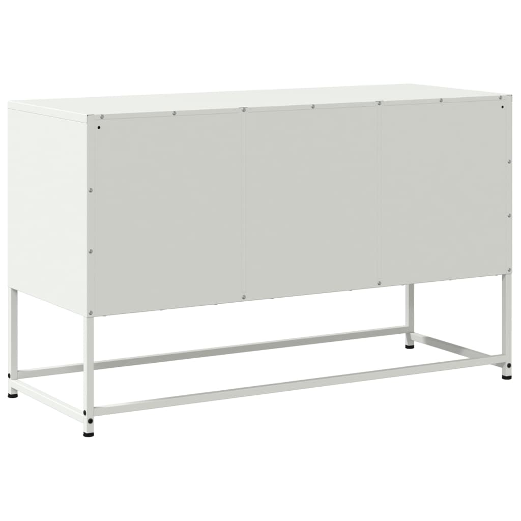 Meuble TV Blanc avec Rangement en Acier - 100,5 cm-Mon Meuble TV-Anthracite-1-8