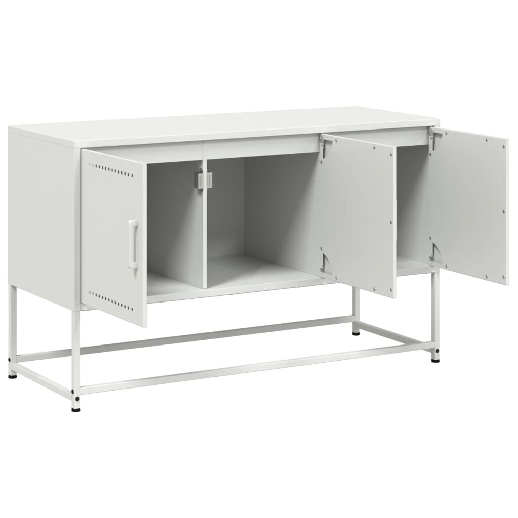 Meuble TV Blanc avec Rangement en Acier - 100,5 cm-Mon Meuble TV-Anthracite-1-9