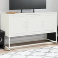 Meuble TV Blanc avec Rangement en Acier - 100,5 cm-Mon Meuble TV-Blanc-1-1