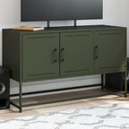 Meuble TV Blanc avec Rangement en Acier - 100,5 cm-Mon Meuble TV-Vert-1-17