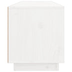 Meuble TV Blanc Bas en Pin Massif - 100 cm-Mon Meuble TV-Noir-1-8
