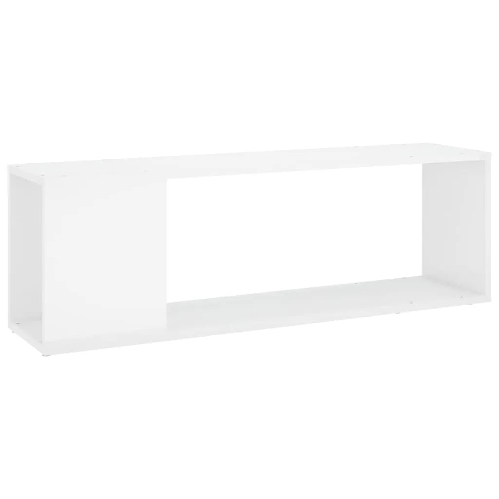 Meuble TV Blanc Brillant Design - 100 cm-Mon Meuble TV-1-100 x 24 x 32 cm-2