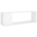 Meuble TV Blanc Brillant Design - 100 cm-Mon Meuble TV-1-100 x 24 x 32 cm-2