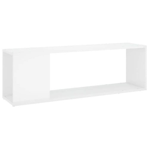 Meuble TV Blanc Brillant Design - 100 cm-Mon Meuble TV-1-100 x 24 x 32 cm-2
