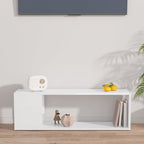Meuble TV Blanc Brillant Design - 100 cm-Mon Meuble TV-1-100 x 24 x 32 cm-5