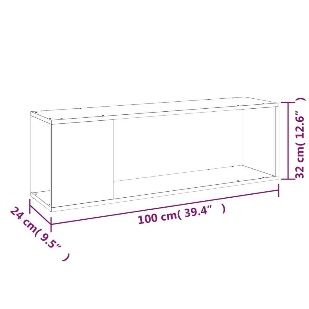 Meuble TV Blanc Brillant Design - 100 cm-Mon Meuble TV-1-100 x 24 x 32 cm-8