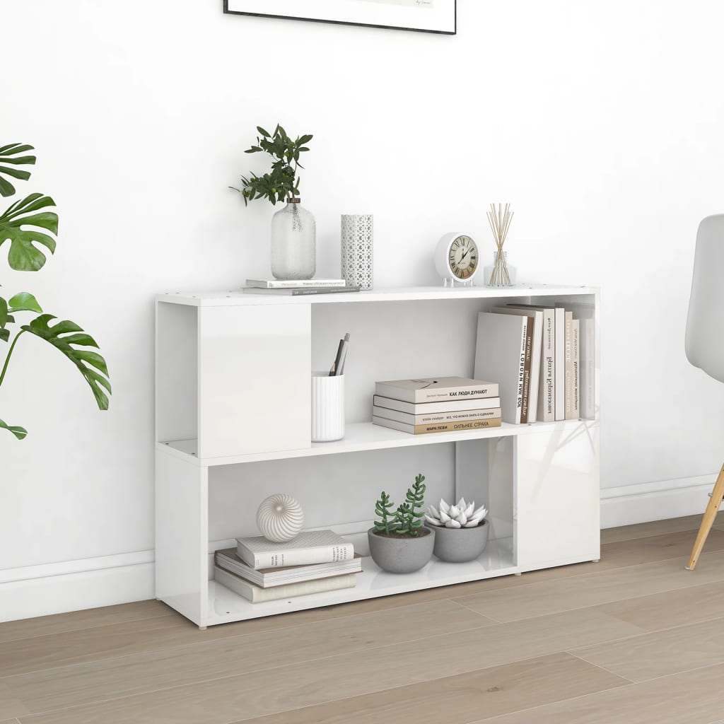 Meuble TV Blanc Brillant Design - 100 cm-Mon Meuble TV-1-100 x 24 x 63 cm-9