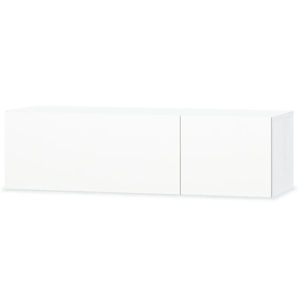 Meuble TV Blanc Brillant en Bois d'Ingénierie - 120 cm-Mon Meuble TV-3