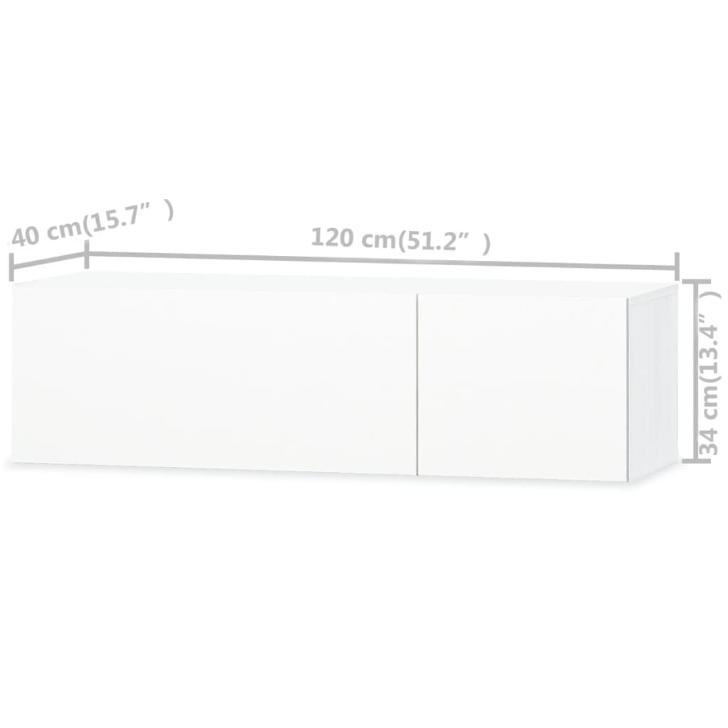 Meuble TV Blanc Brillant en Bois d'Ingénierie - 120 cm-Mon Meuble TV-6