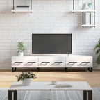 Meuble TV Blanc Brillant et Bois - 150 cm-Mon Meuble TV-Blanc brillant-15