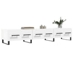 Meuble TV Blanc Brillant et Bois - 150 cm-Mon Meuble TV-Blanc brillant-3