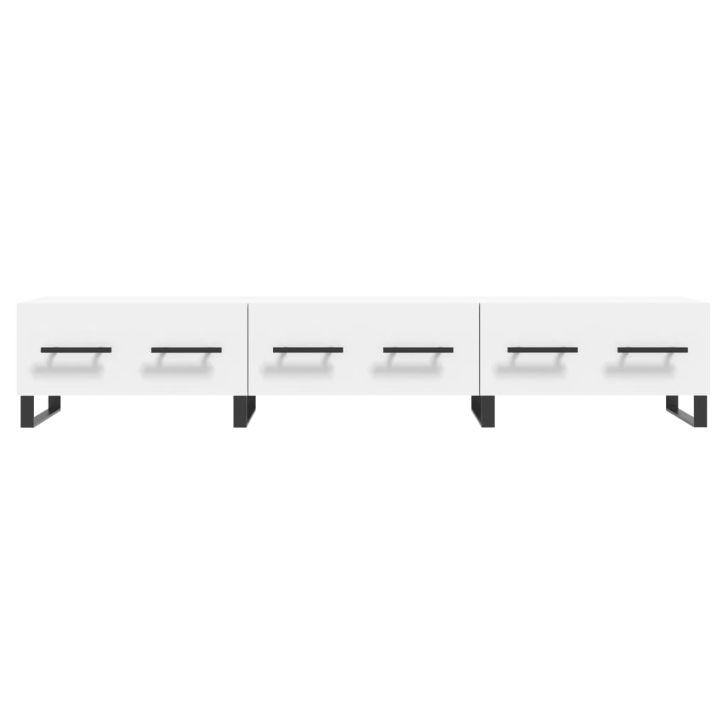 Meuble TV Blanc Brillant et Bois - 150 cm-Mon Meuble TV-Blanc brillant-5