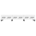 Meuble TV Blanc Brillant et Bois - 150 cm-Mon Meuble TV-Blanc brillant-5