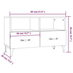 Meuble TV Blanc Brillant et Métal - 80 cm-Mon Meuble TV-Blanc brillant-1-10