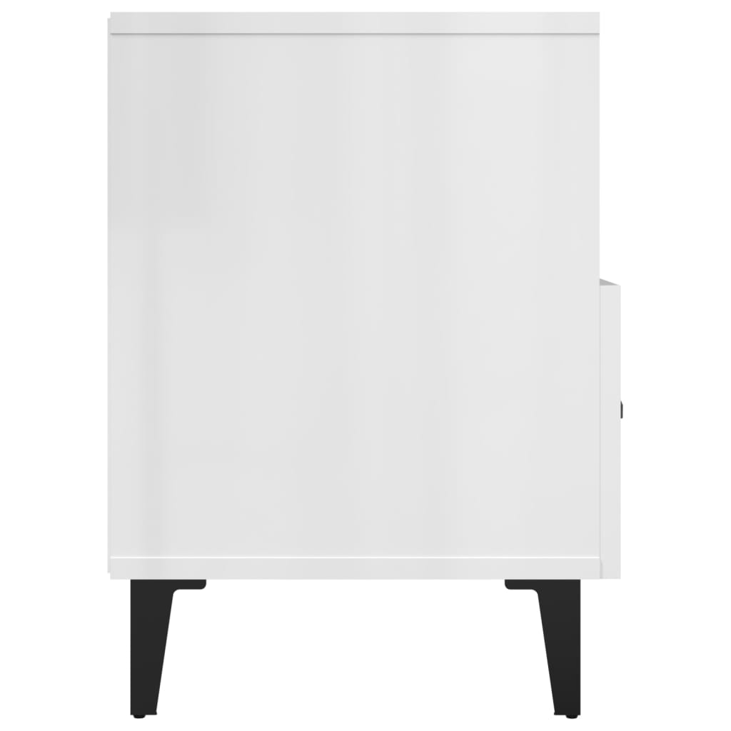 Meuble TV Blanc Brillant et Métal - 80 cm-Mon Meuble TV-Blanc brillant-1-8