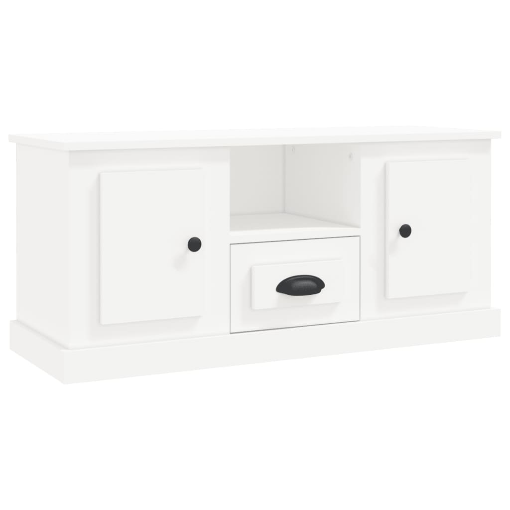 Meuble TV Blanc en Bois d'Ingénierie - 100 cm-Mon Meuble TV-Blanc brillant-1