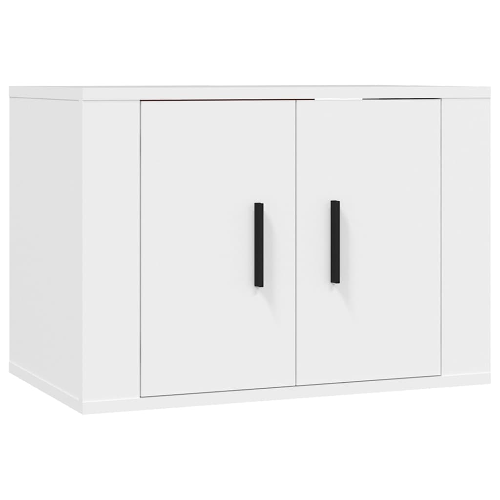 Meuble TV Blanc en Bois d'Ingénierie - 140 cm-Mon Meuble TV-Blanc-4
