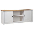 Meuble TV Blanc en Pin Massif - 120 cm-Mon Meuble TV-Blanc-1