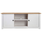 Meuble TV Blanc en Pin Massif - 120 cm-Mon Meuble TV-Blanc-2
