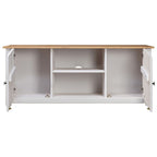 Meuble TV Blanc en Pin Massif - 120 cm-Mon Meuble TV-Blanc-3