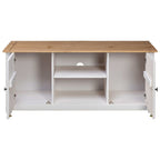 Meuble TV Blanc en Pin Massif - 120 cm-Mon Meuble TV-Blanc-6