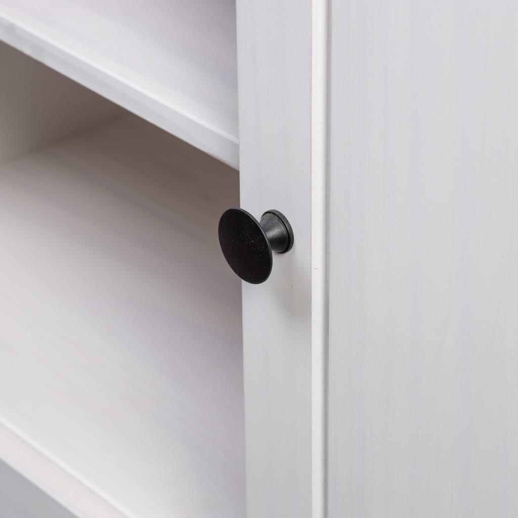 Meuble TV Blanc en Pin Massif - 120 cm-Mon Meuble TV-Blanc-8