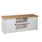 Meuble TV Blanc en Pin Massif - 120 cm-Mon Meuble TV-Blanc-9