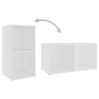 Meuble TV Blanc et Bois Bas - 2 Pièces-Mon Meuble TV-8
