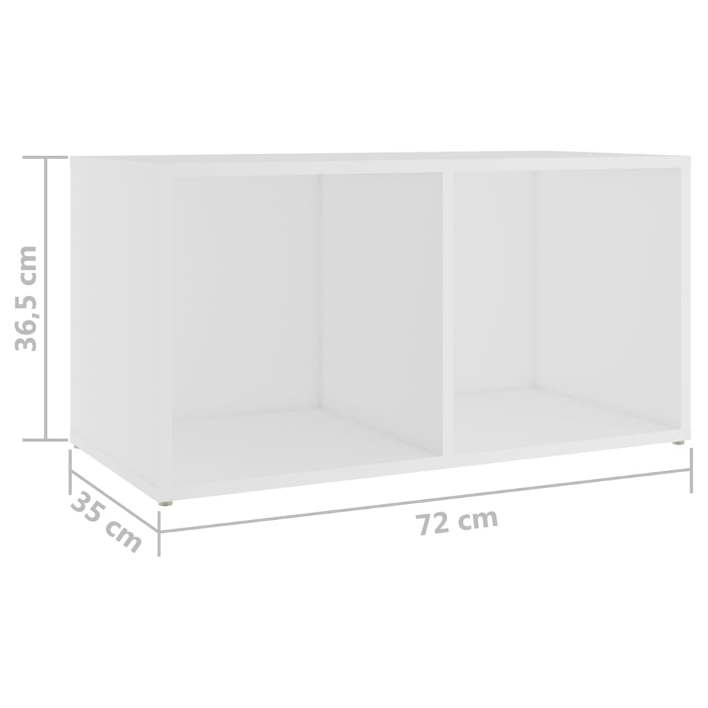 Meuble TV Blanc et Bois Bas - 2 Pièces-Mon Meuble TV-9