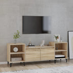 Meuble TV Blanc et Métal - 160 cm-Mon Meuble TV-Chêne sonoma-1-11