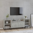 Meuble TV Blanc et Métal - 160 cm-Mon Meuble TV-Gris béton-1-12