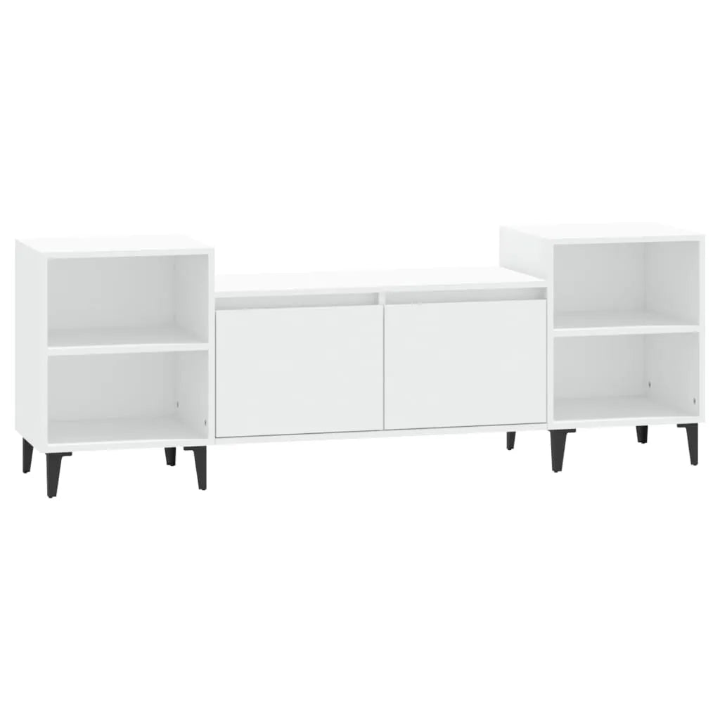 Meuble TV Blanc et Métal - 160 cm-Mon Meuble TV-Sonoma gris-1-2