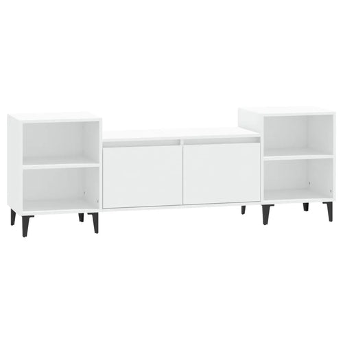 Meuble TV Blanc et Métal - 160 cm-Mon Meuble TV-Sonoma gris-1-2