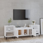 Meuble TV Blanc et Métal - 160 cm-Mon Meuble TV-Sonoma gris-1-3