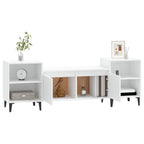 Meuble TV Blanc et Métal - 160 cm-Mon Meuble TV-Sonoma gris-1-4