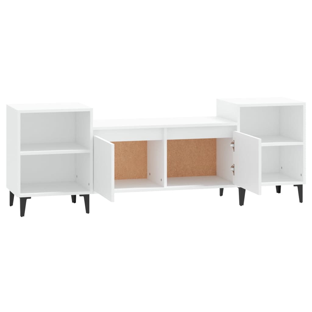 Meuble TV Blanc et Métal - 160 cm-Mon Meuble TV-Sonoma gris-1-6
