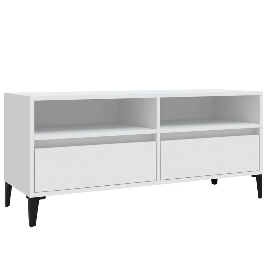 Meuble TV Blanc et Noir - 100 cm-Mon Meuble TV-1