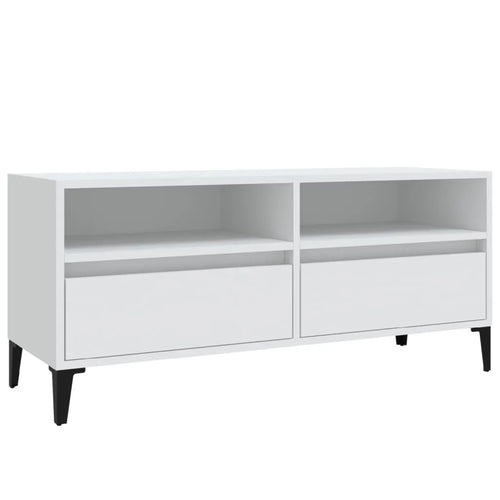 Meuble TV Blanc et Noir - 100 cm-Mon Meuble TV-1