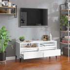 Meuble TV Blanc et Noir - 100 cm-Mon Meuble TV-3