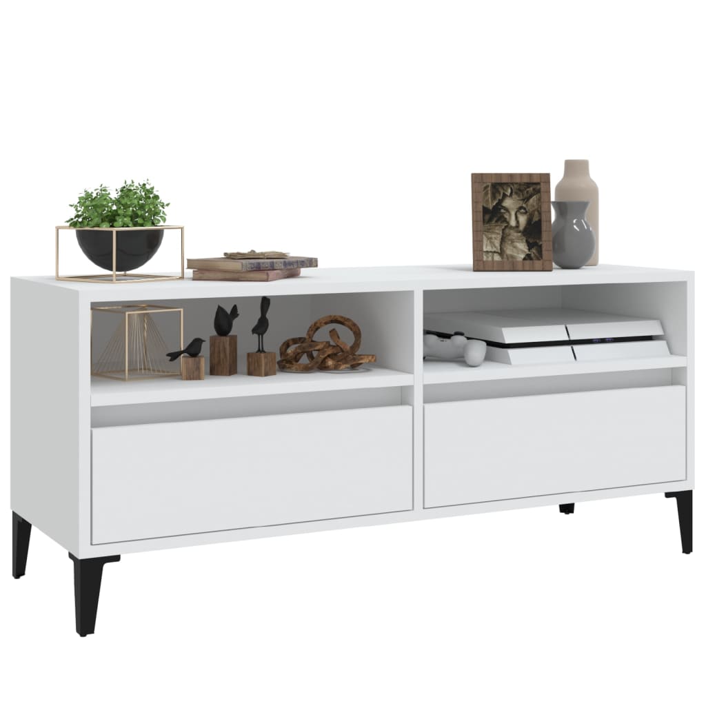 Meuble TV Blanc et Noir - 100 cm-Mon Meuble TV-4
