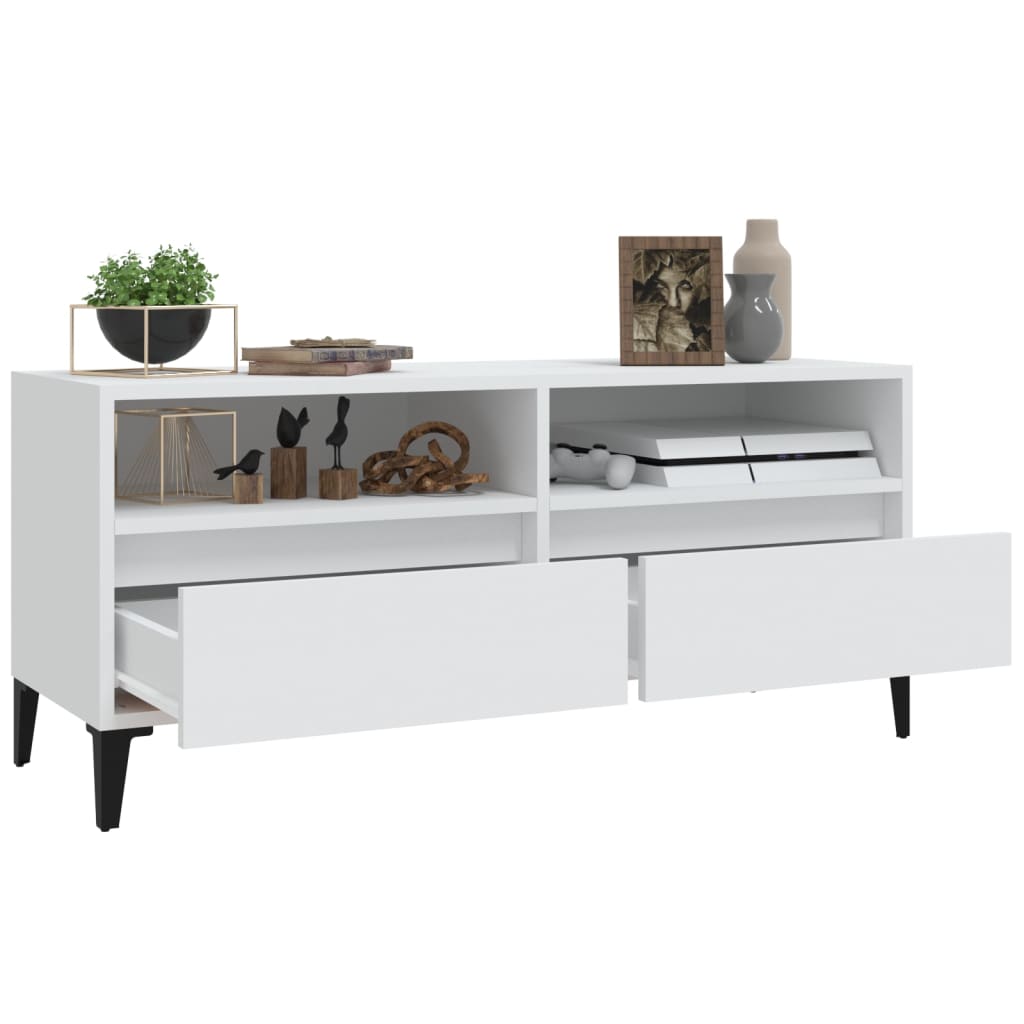 Meuble TV Blanc et Noir - 100 cm-Mon Meuble TV-5