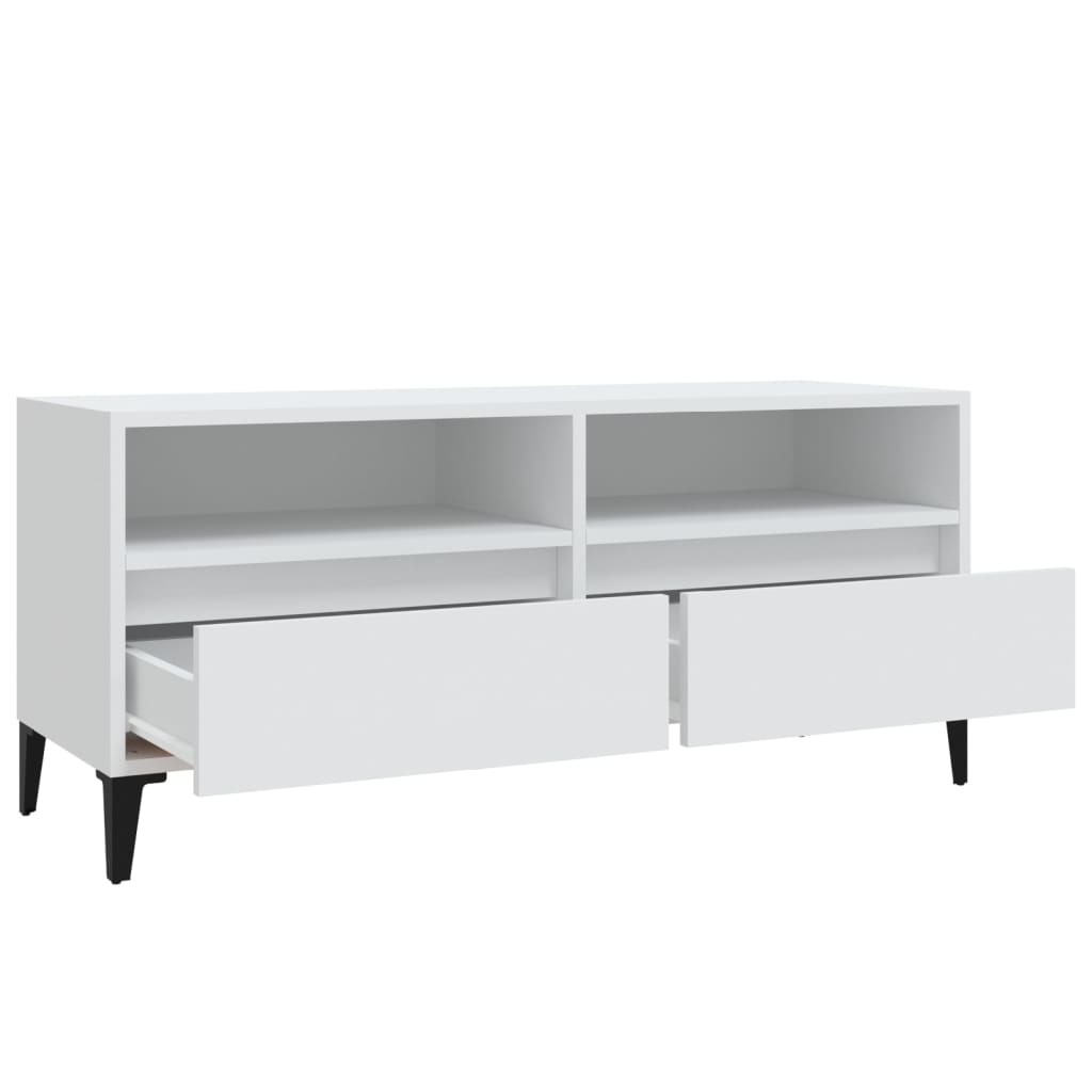 Meuble TV Blanc et Noir - 100 cm-Mon Meuble TV-8
