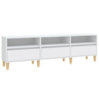 Meuble TV Blanc et Pieds en Eucalyptus - 150 cm-Mon Meuble TV-150 cm-1-30 cm-2