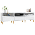 Meuble TV Blanc et Pieds en Eucalyptus - 150 cm-Mon Meuble TV-150 cm-1-30 cm-4