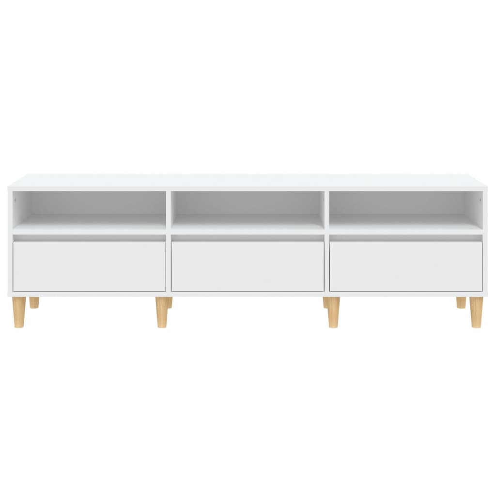 Meuble TV Blanc et Pieds en Eucalyptus - 150 cm-Mon Meuble TV-150 cm-1-30 cm-6