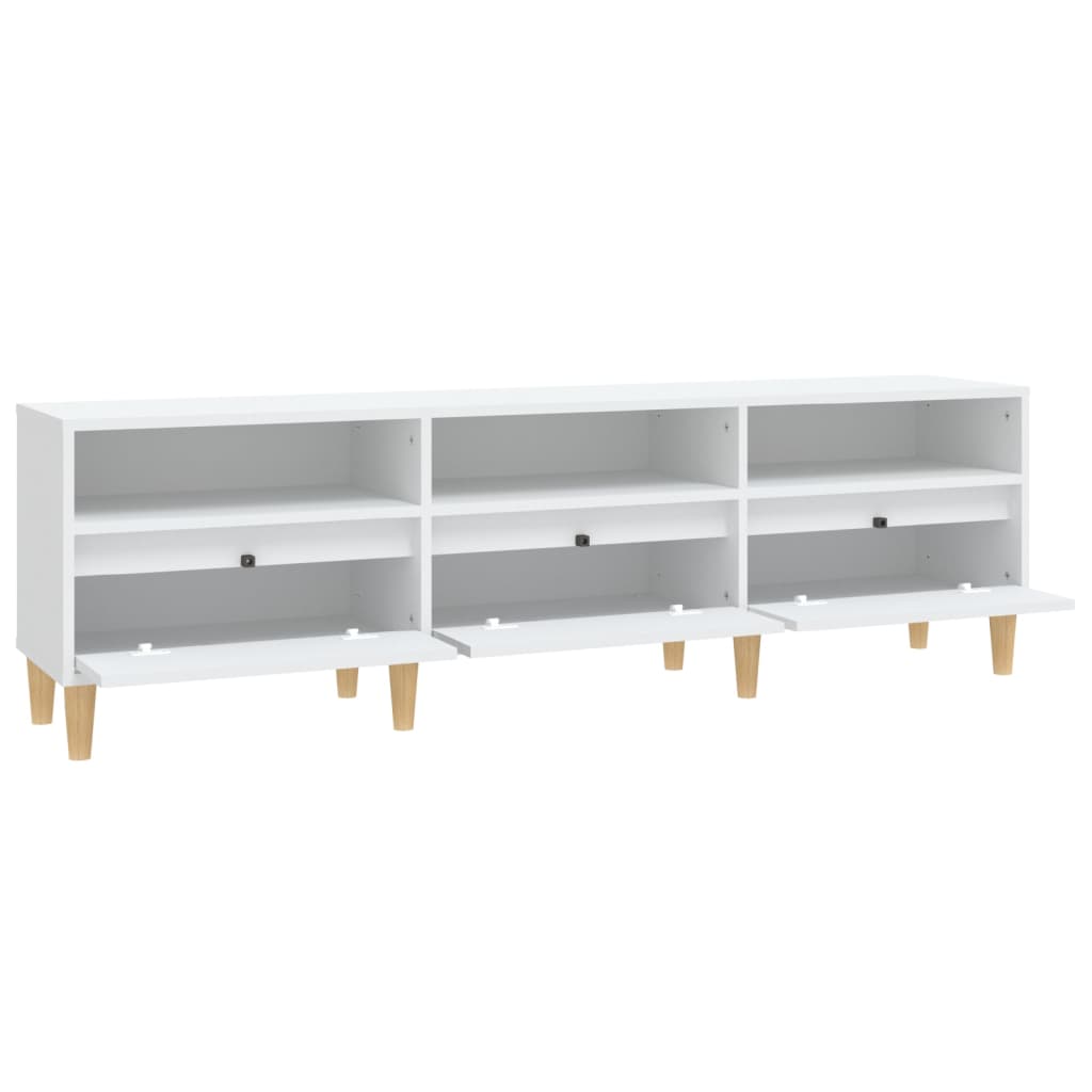 Meuble TV Blanc et Pieds en Eucalyptus - 150 cm-Mon Meuble TV-150 cm-1-30 cm-7